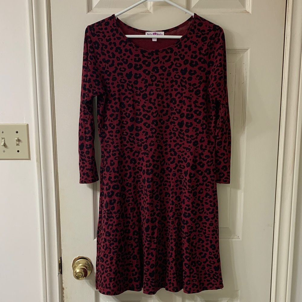 🌷3 for $25🌷Bella Birdie, US XL (Girl), Red & Black Leopard Fit & Flare Dress